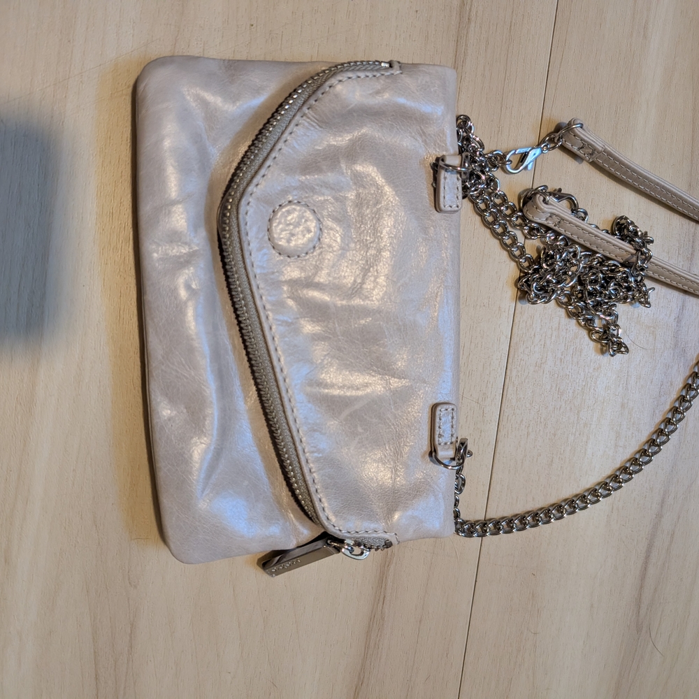 HOBO Grey Leather Festival Boho Zip Crossbody Bag - Picture 9 of 9